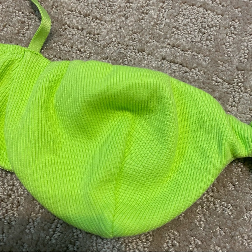 NWT {Urban Outfitters} Out From Under | That Girl Ribbed Bra | Lime/Vert~ Large - Picture 11 of 16